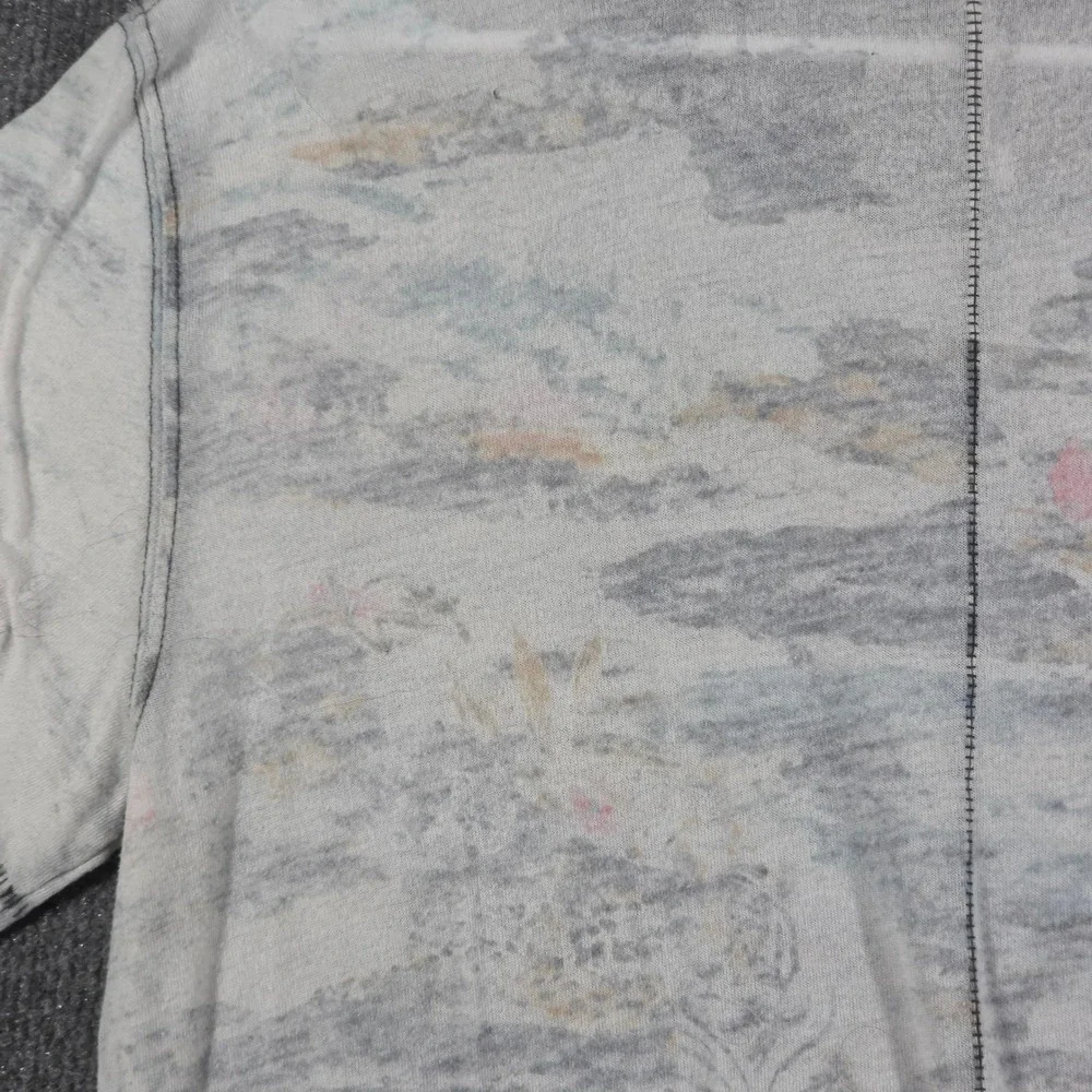 Free People Top Womens Extra Small Graphic TeeTropical Palm Tree‎ Burnout Boho